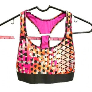 Victoria's Secret The Player Racerback,scoop neck,Sports Bra, colorful Geometric
